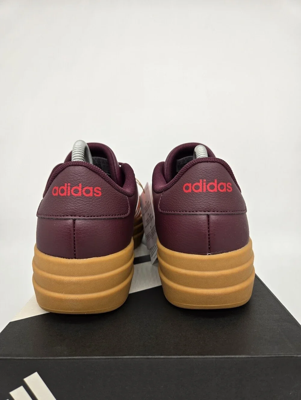adidas Women's VL Court Bold IH9144 Maroon Dusky Orange Shoes Size 9